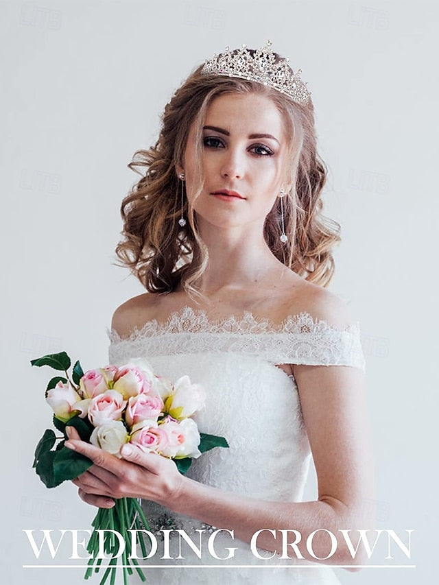 Rhinestone Women's Jewelry and Tiara Silver – Set Elegant