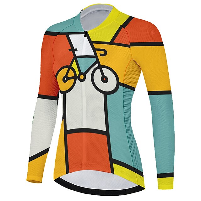 Women's Cycling Jersey Geometric Geometry Funny Long Sleeve