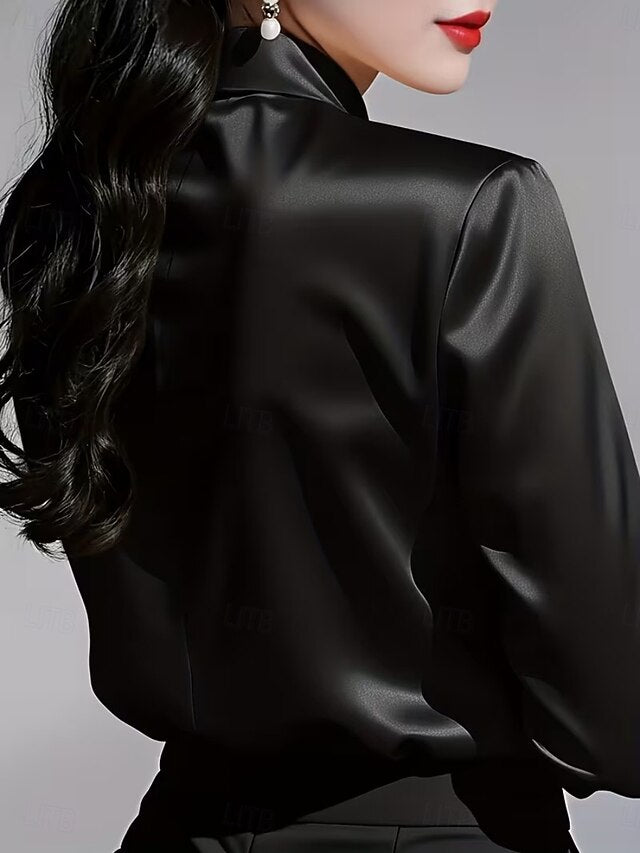 Women's Shirt Blouse Ruched Plain Stylish Basic Classic