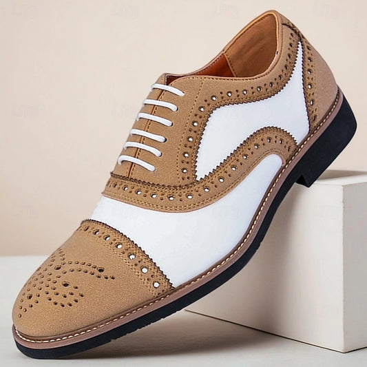 Oxford with Brown White and Brogue Classic Men's Shoes