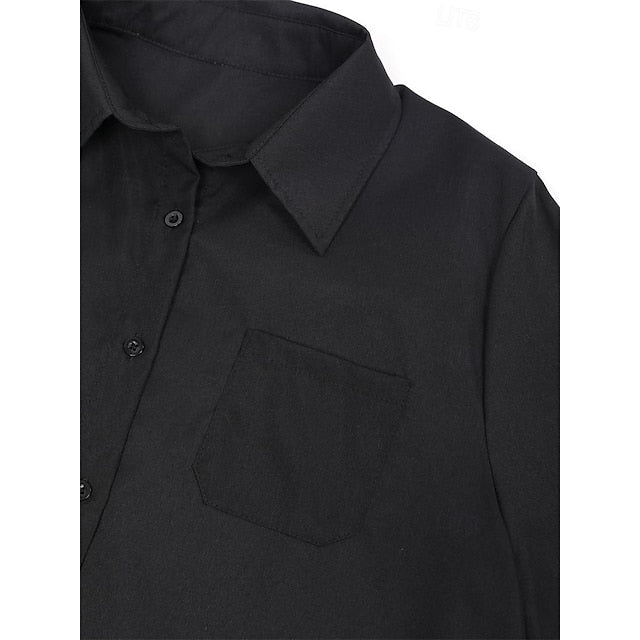Women's Shirt Dress Casual Dress Shift Dress Pure Color
