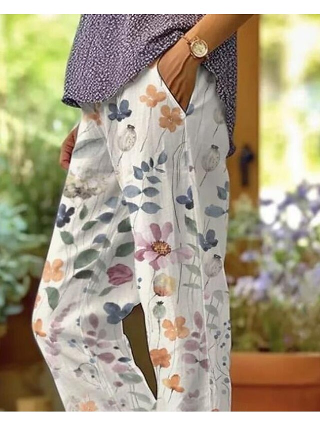 Women's Cotton Linen Pants Baggy Pants Linen Like Fashion