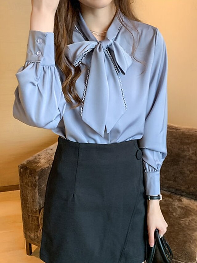 Women's Shirt Blouse Chiffon Tops Ruched Plain Stylish