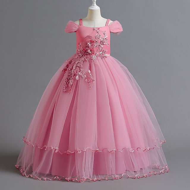 Dress Party Kids Girls' Girl Flower