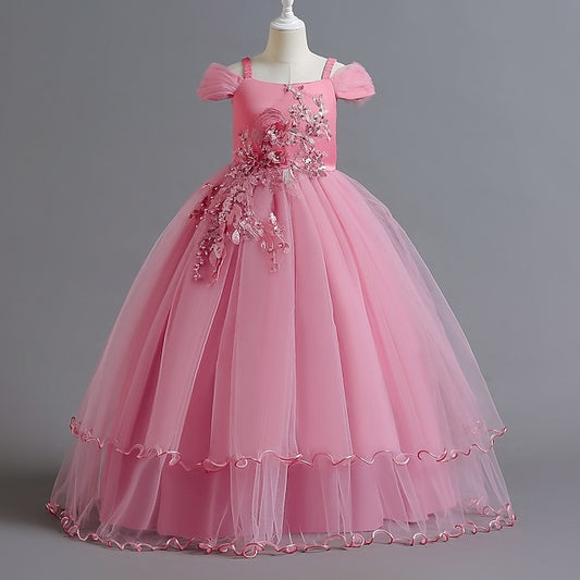 Dress Party Kids Girls' Girl Flower