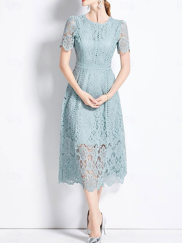 Dress Elegant Length of Crew Tea the Bride Neck Mother