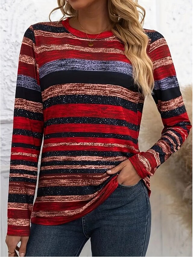 Easter Women's T shirt Crew Neck Long Sleeve Tunic Graphic