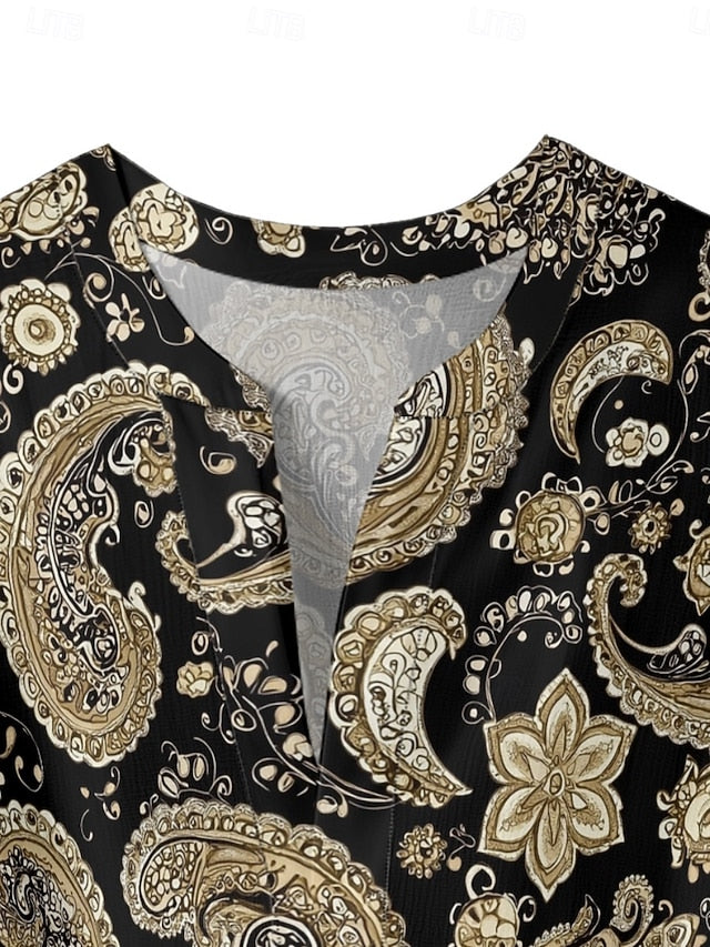 Women's Blouse Ruffle Print Paisley Ethnic Retro Vintage