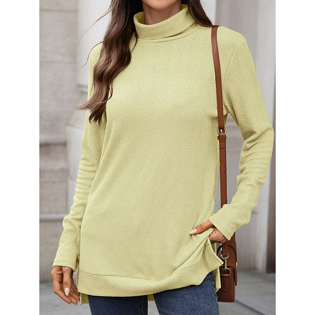 Women's Blouse Solid Color Stylish Casual Long Sleeve
