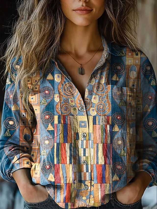 Women's Shirt Floral Graphic Paisley Elegant Stylish Retro