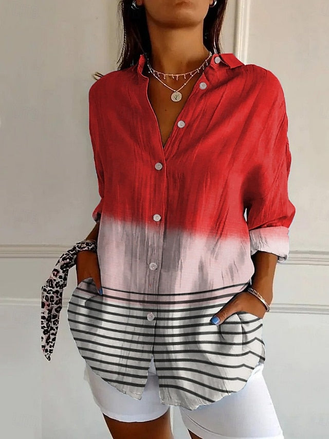Women's Shirt Buttons Print Floral Graphic Active Daily