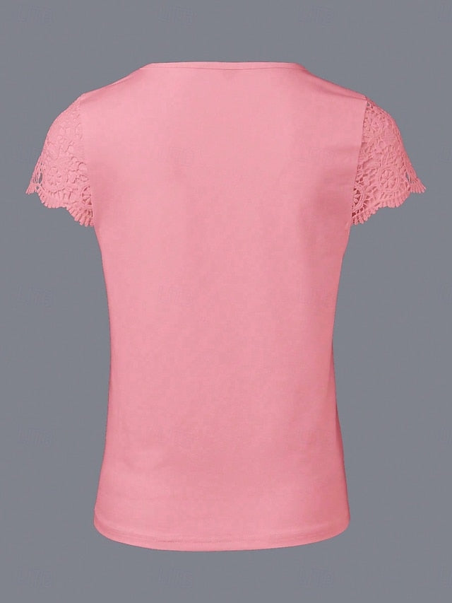 Women's Shirt Blouse Lace Tops Lace Plain Vintage Stylish