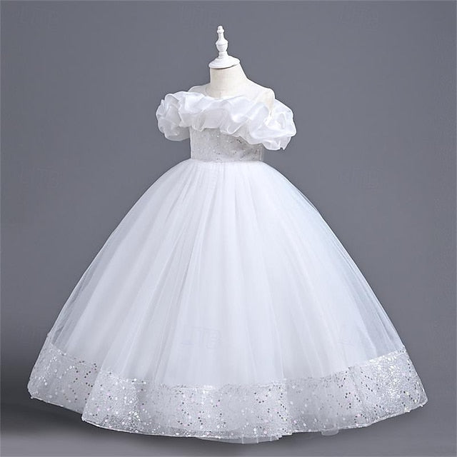 Solid Girl Color 3D Dress Party Flower Girls'