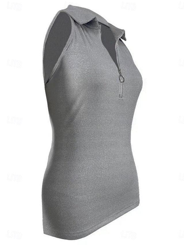 Women's Camisole Tank Top Zipper Solid Color Modern Casual