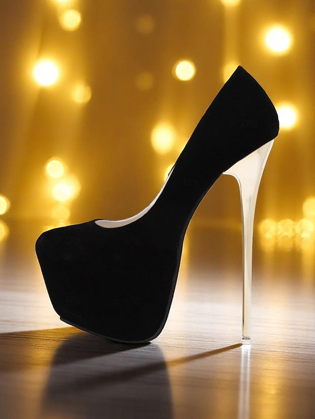 Stiletto Metallic Women's Suede and with Heels Red Platform
