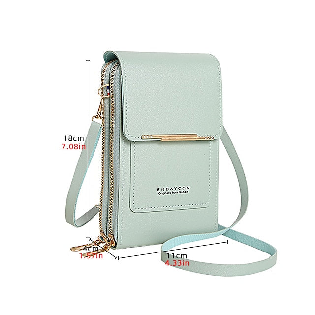 Sac à bandoulière pour téléphone portable, portefeuille pour femme, porte-monnaie