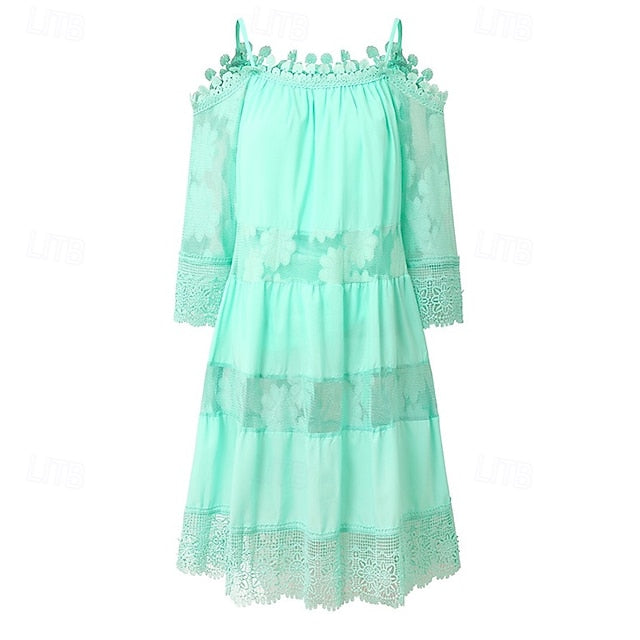 Women's Mini Dress White Dress Graduation Dress Lace Dress