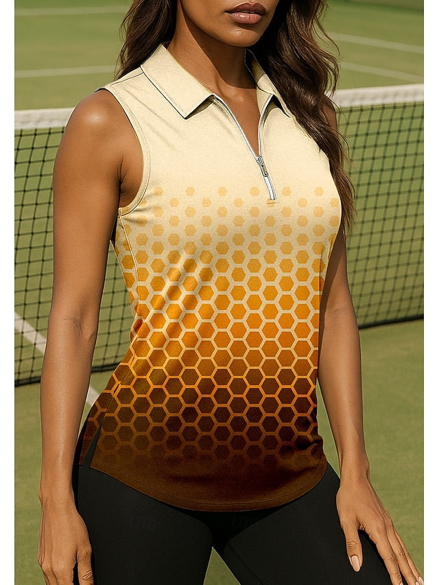 Women's Geometric Gradient Sport Shirt Golf Polo Shirt