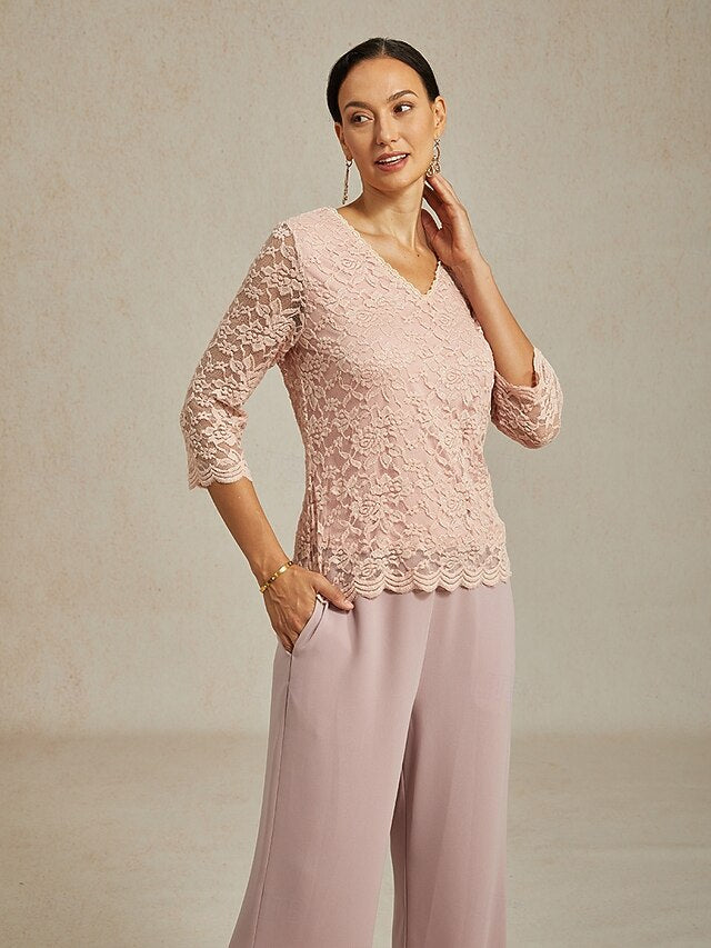 Women's Lace Shirt Blouse Lace Floral Elegant Long Sleeve V