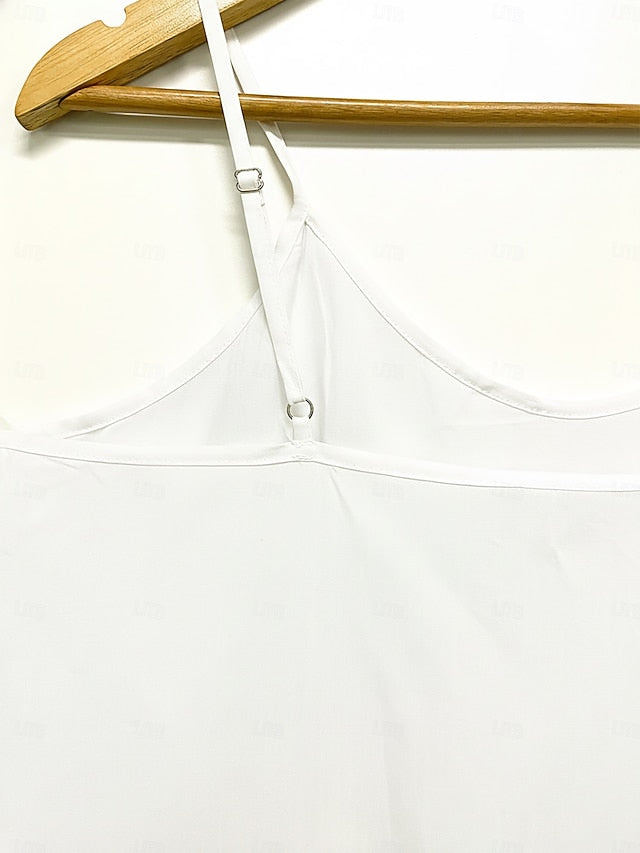 Viscose Adjustable Straps Cami Dress Vacation