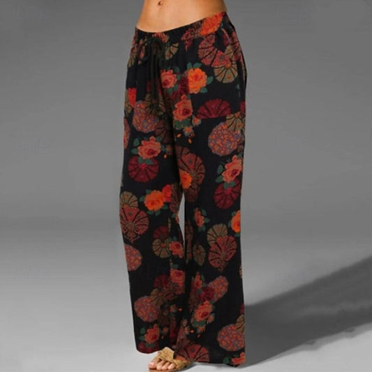 Women's Cotton Linen Pants Wide Leg Pants Trousers Casual