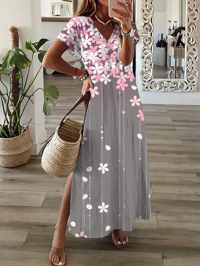 Women's Maxi Dress T Shirt Dress Tee Dress Sundress A Line