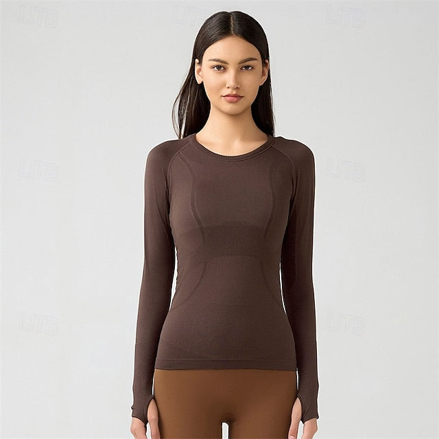 Women's Sports shirts pilates top Sports Top Crew Neckline