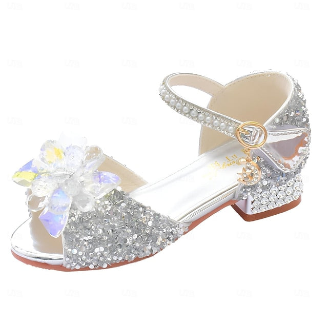 Girls' Rhinestone Shoes �?Crystal Glittery Flower