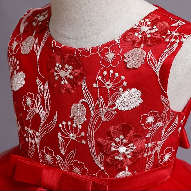 Girls' Dress Flower Sleeveless Girl Sequin Kids