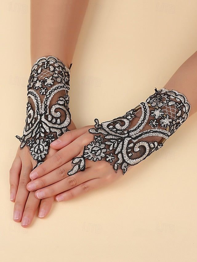 White Gloves – Bridal Lace Elegant Wedding Vintage Fingerless