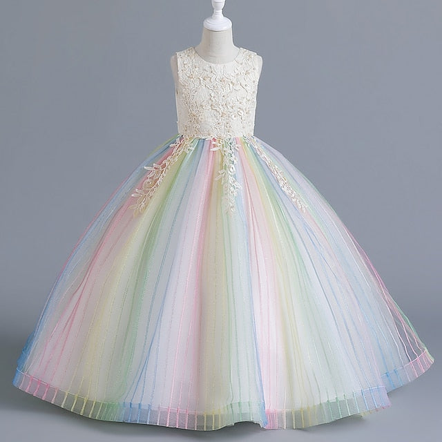 Sleeveless Party Kids Floral Girl Flower Girls' Dress