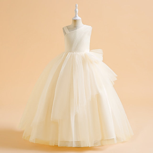 Sleeveless Solid Party Kids Dress Girls' Formal Color