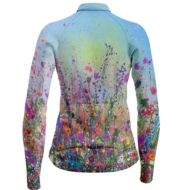 Women's Cycling Jersey Floral Botanical Long Sleeve Bike