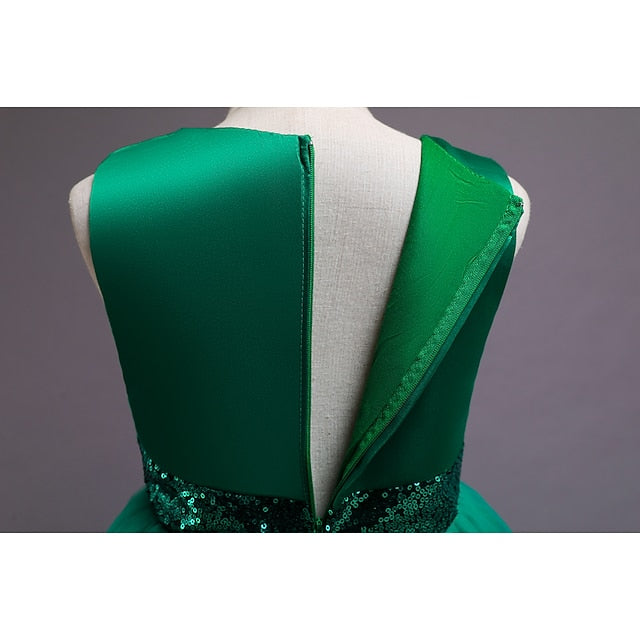 Girl Dress Short Kids Colored Girls' Solid Flower