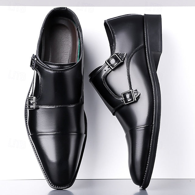 Monk Leather Double – Men's Strap Shoes Elegant