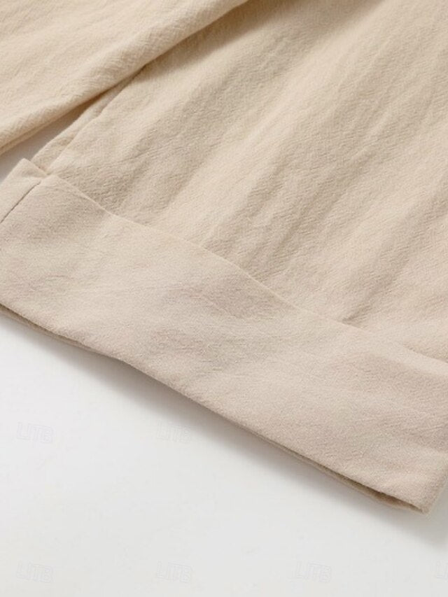 Women's Blouse 100% Cotton Solid Color Basic Casual 3/4