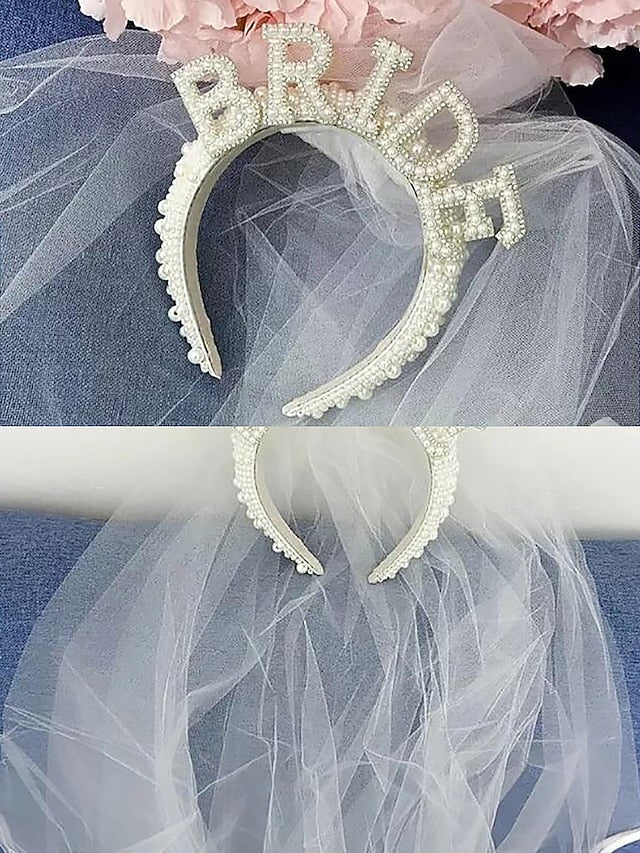 Pearl-Embellished with – Headband Veil 'BRIDE'