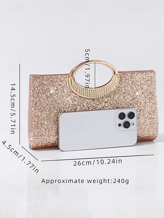 Silver with Gold Clutch Evening Women's Bag Glitter