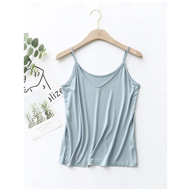 Women's Camisole Tank Top Backless Solid Color Daily Basic
