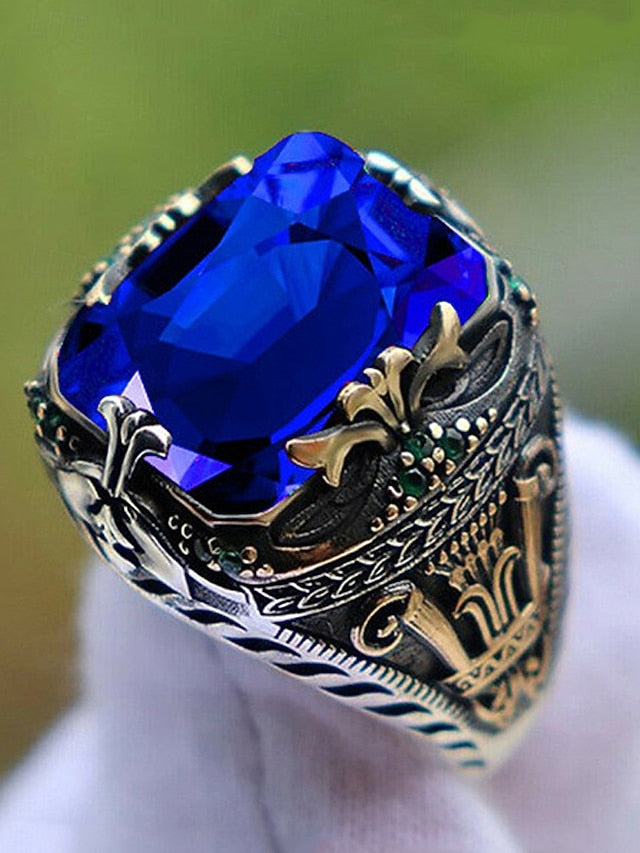 Men's Gemstone Ring Alloy