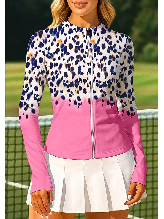 Women's Leopard Gradient Sport Shirt Tennis Shirt Tennis