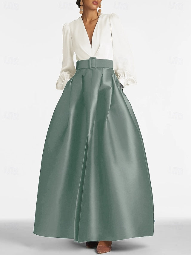 Evening Gown Formal High Guest Split A-Line Floor Dress Wedding