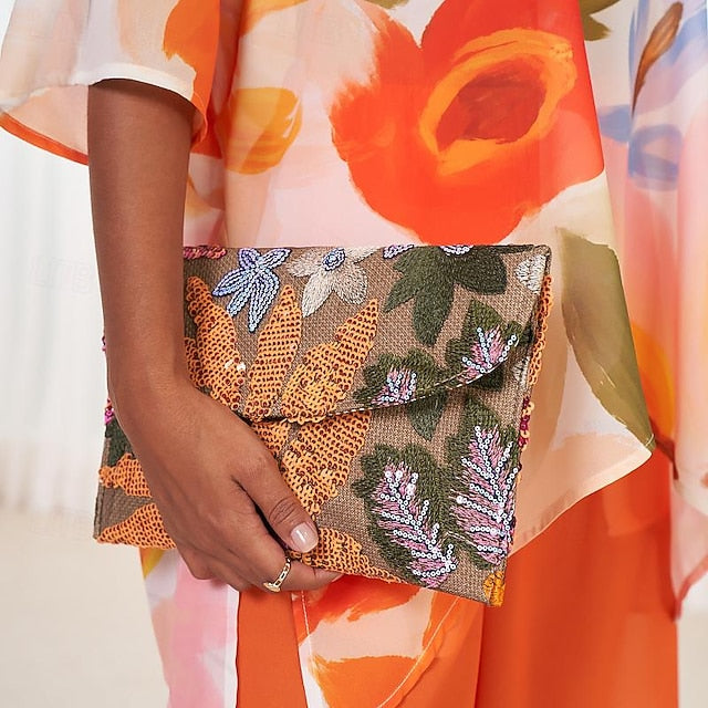 Handheld - Bag Floral Women's Evening Embroidered Clutch