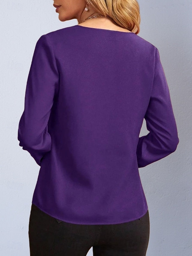 Women's Shirt Satin Shirt Casual Shirt Plain Vintage
