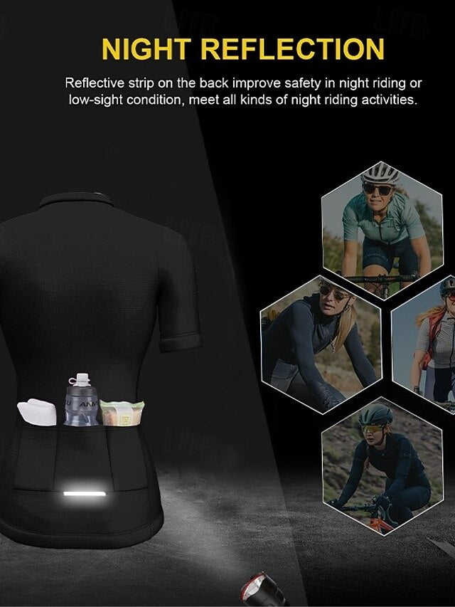 Women's Cycling Jersey Solid Color Graphic Short Sleeve