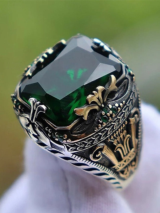 Men's Gemstone Ring Alloy