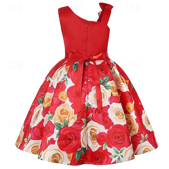Flower Girls' Dress Party Easter Summer Sleeveless 3D