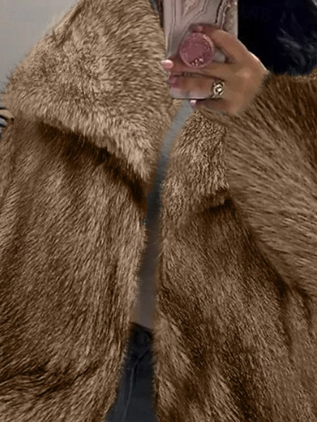 Furs Fur Leathers Comfortable Faux Coat Women's Warm