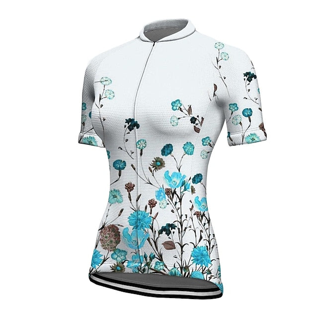 Women's Cycling Jersey Floral Botanical Short Sleeve Bike
