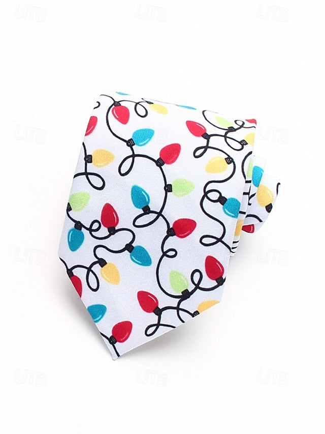 Polyester Tree Tie and Men's Silk – Fun Santa Christmas